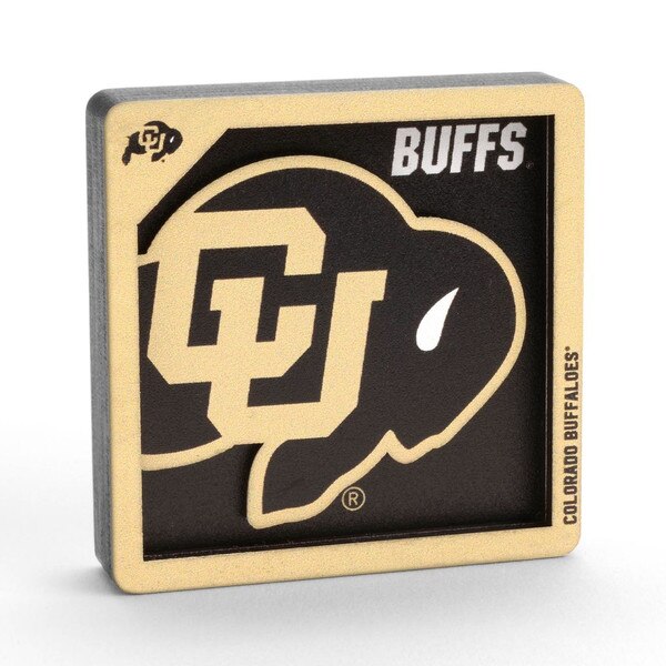 Front view of Colorado Buffaloes 3D layered magnet with CU logo